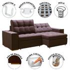 Sofá Confortável Retrátil E Reclinável 2,50m Veludo Marrom Ne