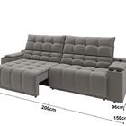 Sofá Connect Premium 2,00m Assento Retrátil/reclinável Com Po