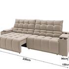 Sofá Connect Premium 2,30m Assento Retrátil/reclinável Com Po