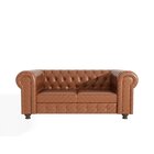 Sofá Couro Sintético 3 Lugares Chesterfield Jared Yescasa Mar