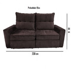 Sofá Creta 230cm Confort Com Molas Ensacadas Retrátil E Recli