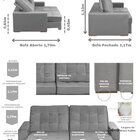 Sofá Curitiba Modular 3 Lugares 230cm Retrátil Reclinável Cin