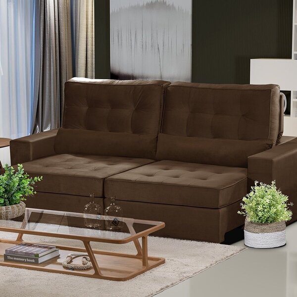 Sofá Curitiba Modular 5 Lugares 2.50 Mt Retrátil E Reclinável