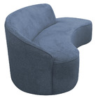 Sofá Curvo 02 Lugares 150cm Braço Direito Eron Linho Azul - C