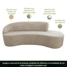 Sofá Curvo 02 Lugares 150cm Braço Direito Eron Tecido Felpudo