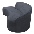 Sofá Curvo 02 Lugares 150cm Braço Esquerdo Eron Poliéster Azu