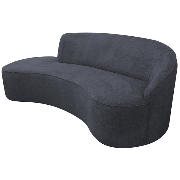 Sofá Curvo 02 Lugares 150cm Braço Esquerdo Eron Poliéster Azu