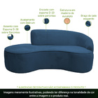 Sofá Curvo 02 Lugares 150cm Braço Esquerdo Eron Veludo Azul -