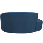 Sofá Curvo 02 Lugares 150cm Braço Esquerdo Eron Veludo Azul -