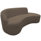 Sofá Curvo 02 Lugares 150cm Eron Braço Direito Bouclé Marrom