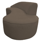 Sofá Curvo 02 Lugares 150cm Eron Braço Direito Bouclé Marrom