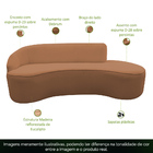 Sofá Curvo 02 Lugares 150cm Eron Braço Direito Bouclé Terraco