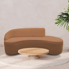 Sofá Curvo 02 Lugares 150cm Eron Braço Direito Bouclé Terraco