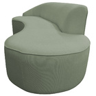 Sofá Curvo 02 Lugares 150cm Eron Braço Direito Bouclé Verde C