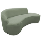 Sofá Curvo 02 Lugares 150cm Eron Braço Direito Bouclé Verde C