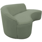 Sofá Curvo 02 Lugares 150cm Eron Braço Direito Bouclé Verde C