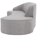 Sofá Curvo 02 Lugares 150cm Eron Braço Direito Linho Cinza Cl