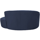 Sofá Curvo 02 Lugares 150cm Eron Braço Direito Suede Azul - N