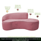 Sofá Curvo 02 Lugares 150cm Eron Braço Direito Veludo Rosa -