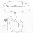 Sofá Curvo 02 Lugares 150cm Eron Braço Direito Veludo Terraco