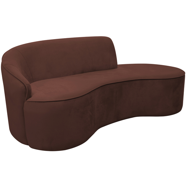 Sofá Curvo 02 Lugares 150cm Eron Braço Direito Veludo Terraco