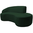 Sofá Curvo 02 Lugares 150cm Eron Braço Direito Veludo Verde -