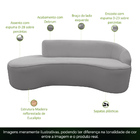 Sofá Curvo 02 Lugares 150cm Eron Braço Esquerdo Bouclé Cinza