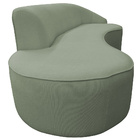 Sofá Curvo 02 Lugares 150cm Eron Braço Esquerdo Bouclé Verde