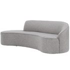 Sofá Curvo 02 Lugares 150cm Eron Braço Esquerdo Linho Cinza C