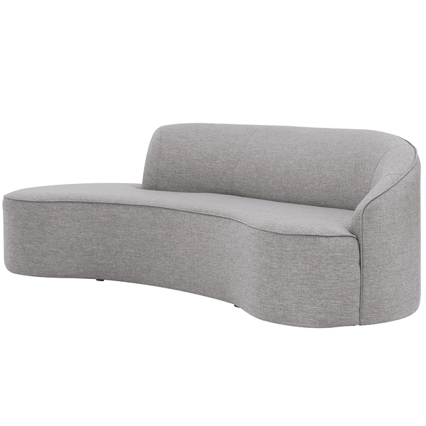 Sofá Curvo 02 Lugares 150cm Eron Braço Esquerdo Linho Cinza C