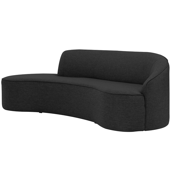 Sofá Curvo 02 Lugares 150cm Eron Braço Esquerdo Linho Preto A
