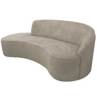 Sofá Curvo 02 Lugares 150cm Eron Braço Esquerdo Suede Camurça