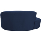 Sofá Curvo 02 Lugares 150cm Eron Braço Esquerdo Veludo Azul M