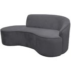 Sofá Curvo 02 Lugares 150cm Eron Braço Esquerdo Veludo Cinza