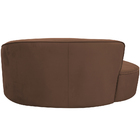 Sofá Curvo 02 Lugares 150cm Eron Braço Esquerdo Veludo Marrom