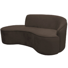 Sofá Curvo 02 Lugares 150cm Eron Braço Esquerdo Veludo Marrom