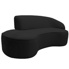 Sofá Curvo 02 Lugares 150cm Eron Braço Esquerdo Veludo Preto