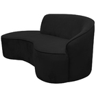 Sofá Curvo 02 Lugares 150cm Eron Braço Esquerdo Veludo Preto