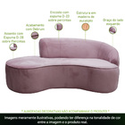 Sofá Curvo 02 Lugares 150cm Eron Braço Esquerdo Veludo Rosê -