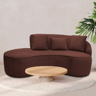 Sofá Curvo 02 Lugares 150cm Eron Braço Esquerdo Veludo Terrac