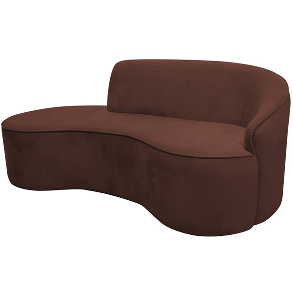 Sofá Curvo 02 Lugares 150cm Eron Braço Esquerdo Veludo Terrac