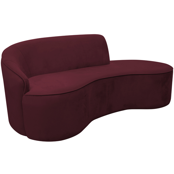 Sofá Curvo 02 Lugares 150cm Eron Suede Vinho - Casaepoltrona