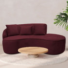 Sofá Curvo 02 Lugares 150cm Eron Suede Vinho - Casaepoltrona