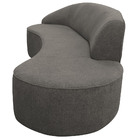 Sofá Curvo 03 Lugares 180cm Braço Direito Eron Poliéster Cinz