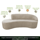 Sofá Curvo 03 Lugares 180cm Braço Esquerdo Eron Tecido Felpud