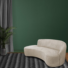 Sofá Curvo 03 Lugares 180cm Braço Esquerdo Eron Tecido Felpud