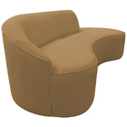 Sofá Curvo 03 Lugares 180cm Eron Braço Direito Bouclé Camel -