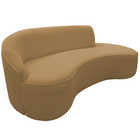 Sofá Curvo 03 Lugares 180cm Eron Braço Direito Bouclé Camel -