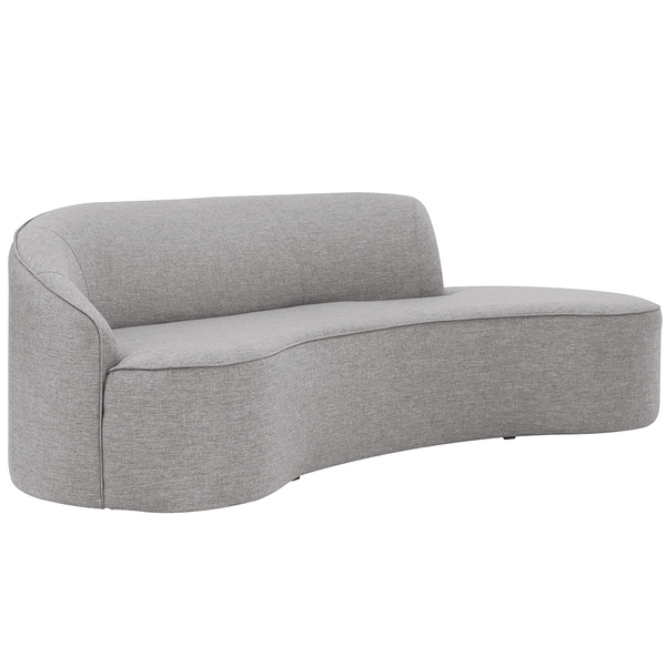 Sofá Curvo 03 Lugares 180cm Eron Braço Direito Linho Cinza Cl