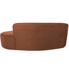 Sofá Curvo 03 Lugares 180cm Eron Braço Direito Veludo Camel -